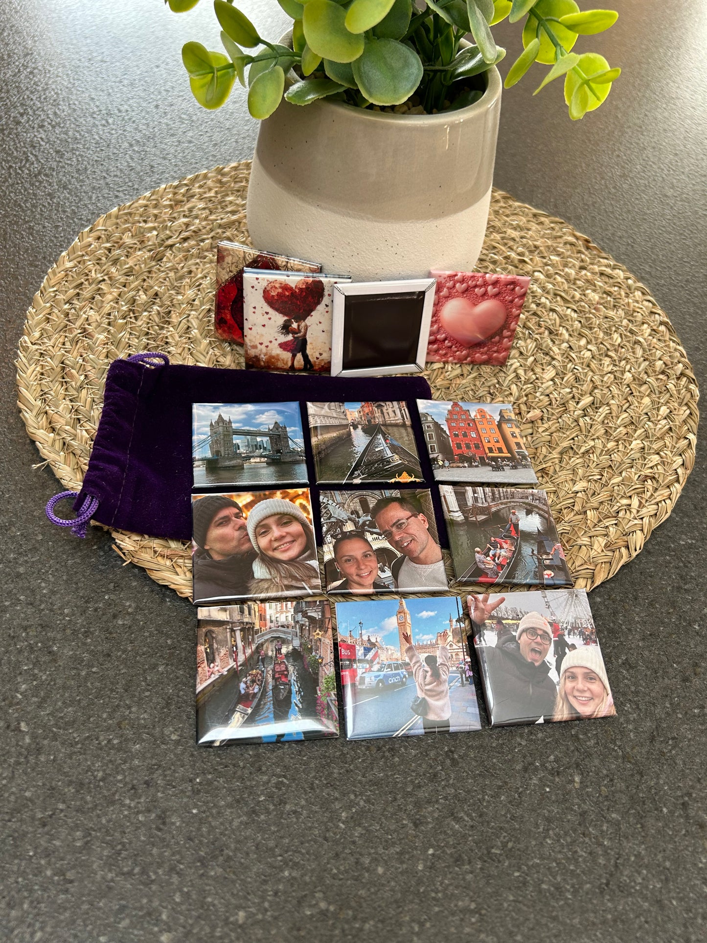 9 Customised 50x50mm photo Magnets