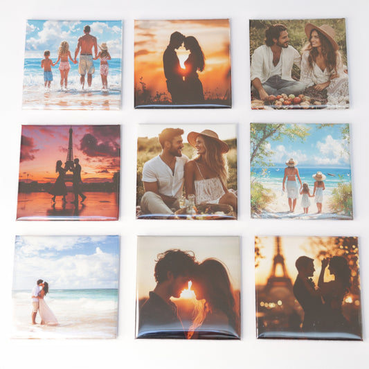 9 Customised 50x50mm photo Magnets