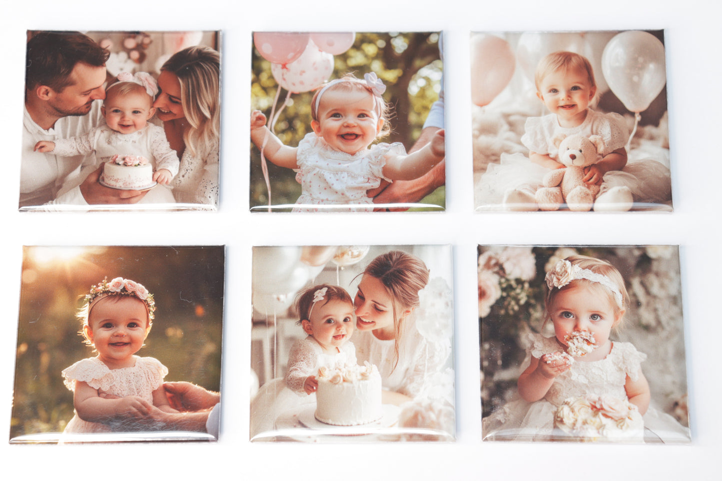 6 Customised 50x50mm photo Magnets