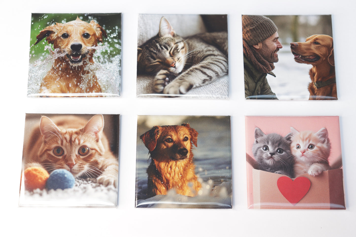 6 Customised 50x50mm photo Magnets