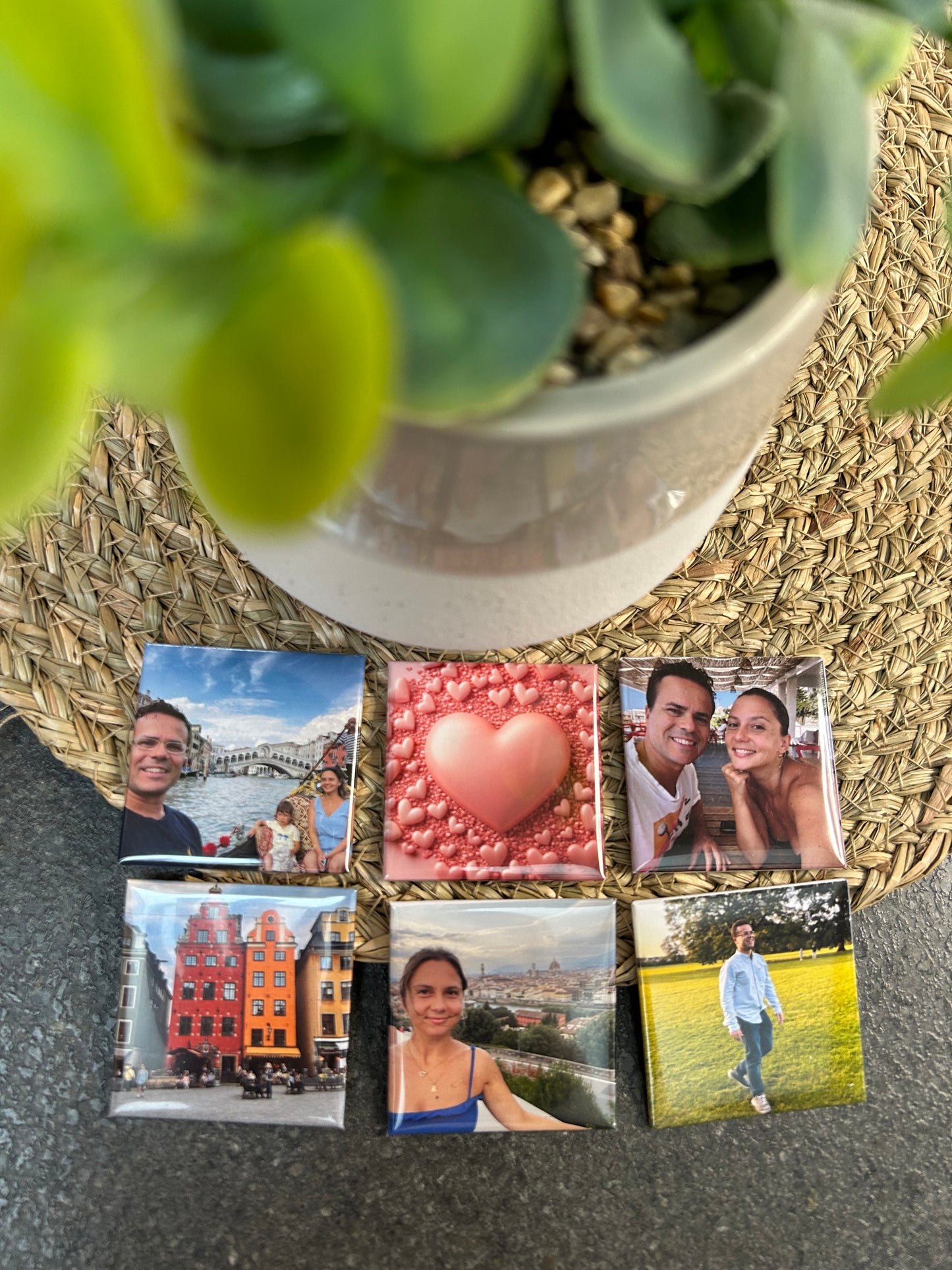 6 Customised 50x50mm photo Magnets