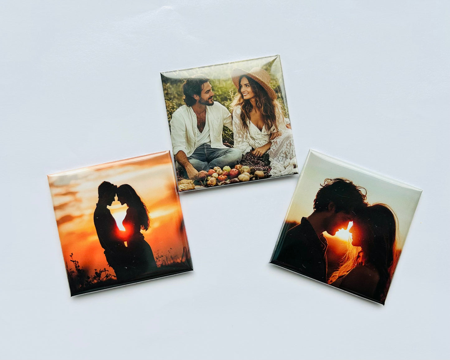 3 customised 50x50mm photo Magnets