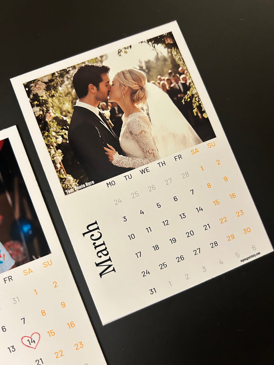 Magnetic 12*9cm custom photo calendar - 12 months